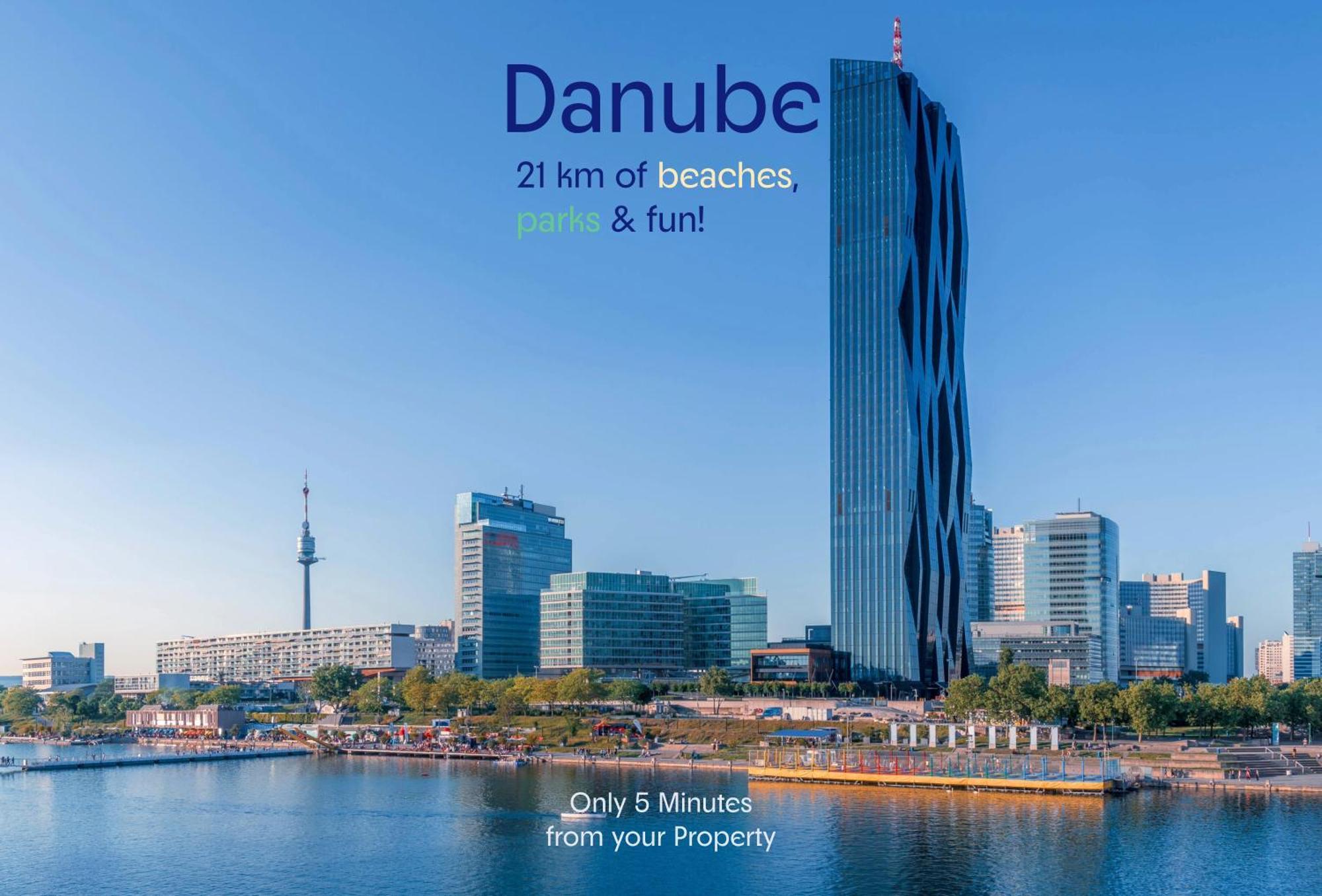 Homelike 2Br Apt. @Millenium Tower/Danube River ウィーン エクステリア 写真